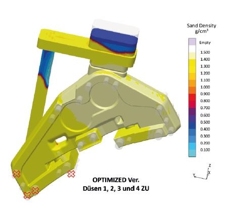 Calculated core density for the optimized solution 