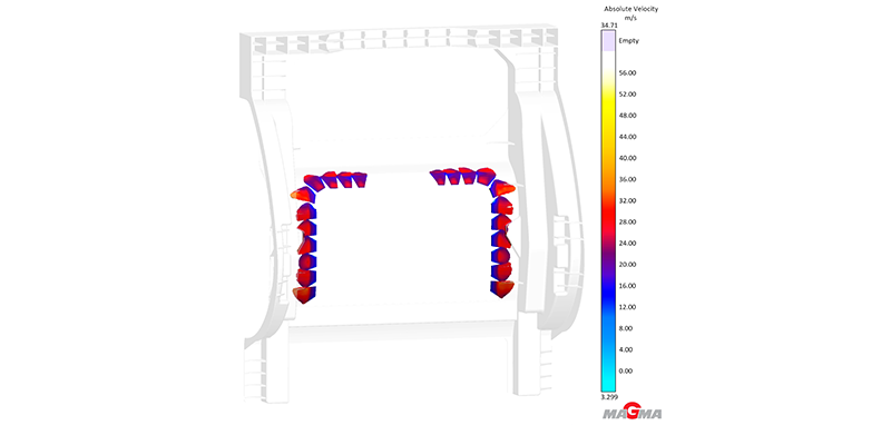 Schnelle Bewertung der Formfüllung im Bauteil mit reduziertem Simulationsmodell zu einem frühen Zeitpunkt der Produktentwicklung (c) MAGMA GmbH