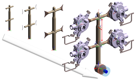Step-by-step modeling of the runner geometry in MAGMASOFT® (c) MAGMASOFT®